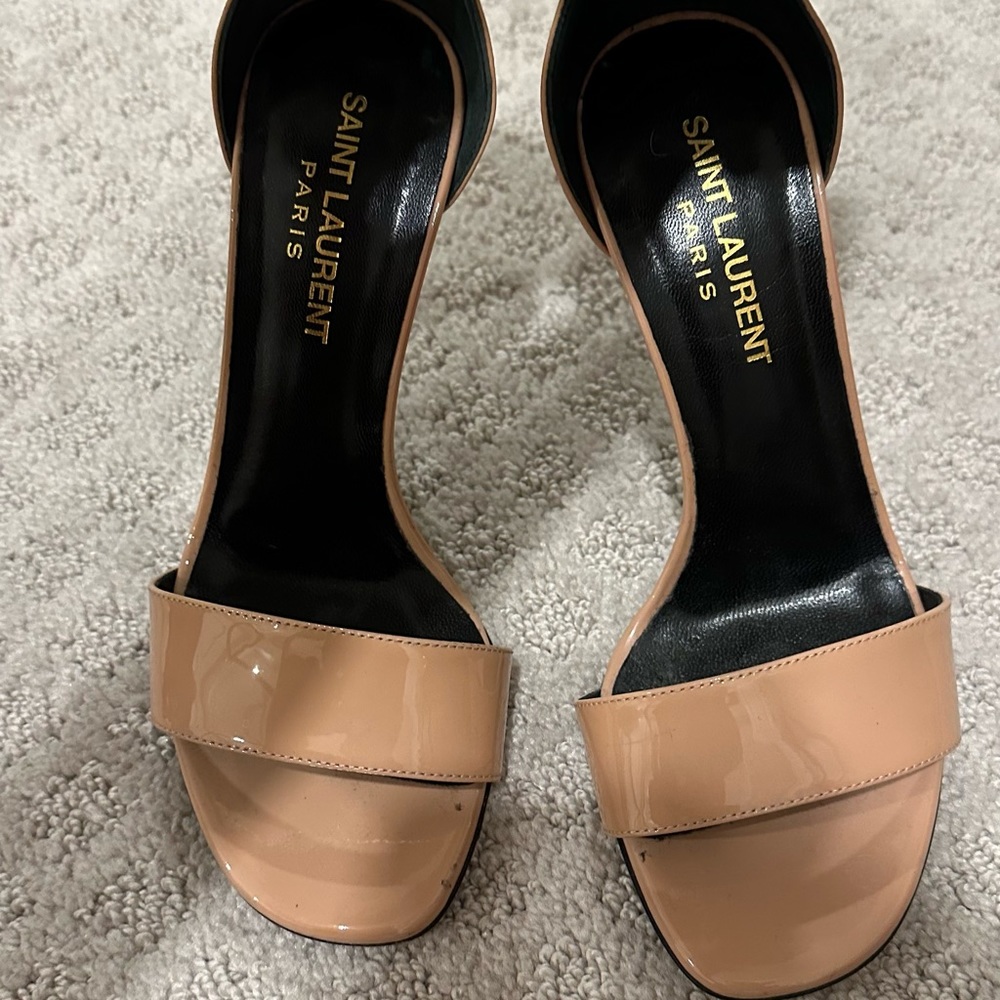 Saint Laurent Patent Leather Buckle Heels
